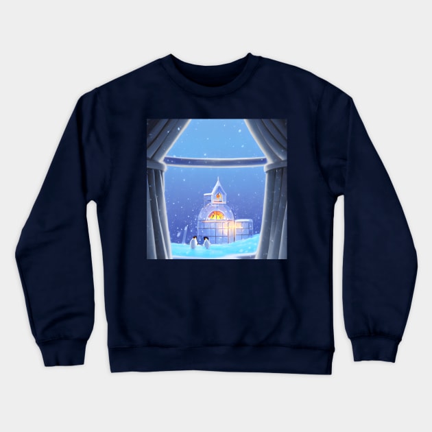 Christmas Penguin with Emperor Penguin in the Snow Crewneck Sweatshirt by DaysuCollege